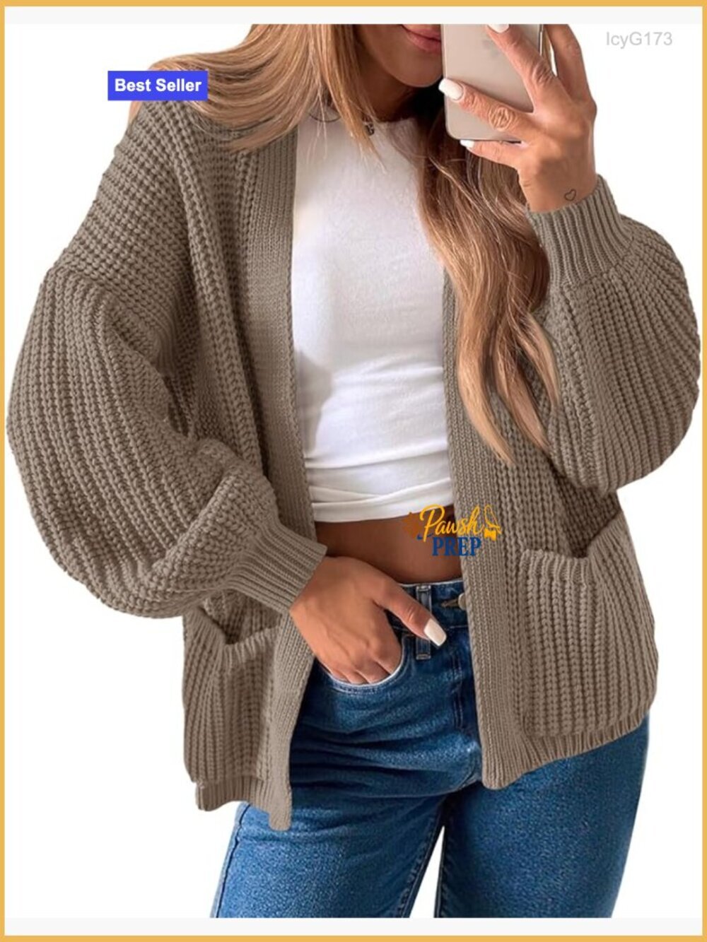 Oversized Cardigan Chunky Knit Long Lantern Sleeve Open Front Fall Sweater Coat